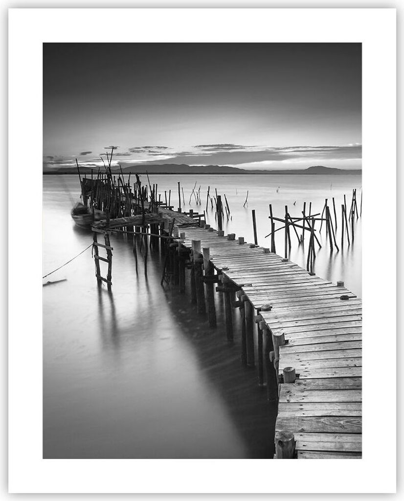 Poster - Poster ohne Rahmen - Meer Brücke Landschaft Natur - 40x50 cm - Wand Bild - Wanddeko - Wandbilder - Kunstposter - Wandposter - Bilder - Ku...