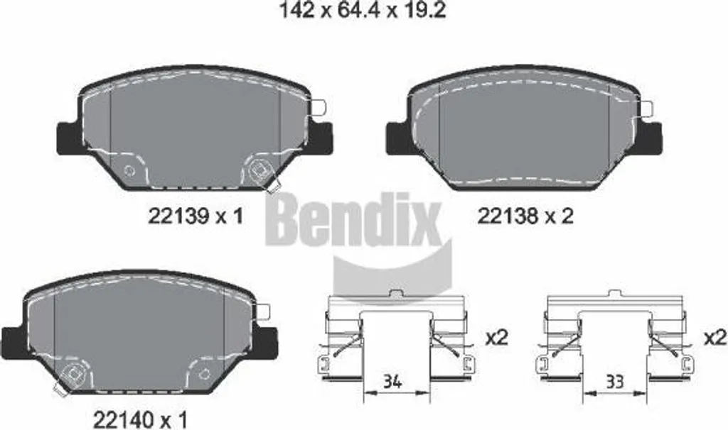 Plaquettes de frein BENDIX BPD2326 idéales pour entretien Insignia
