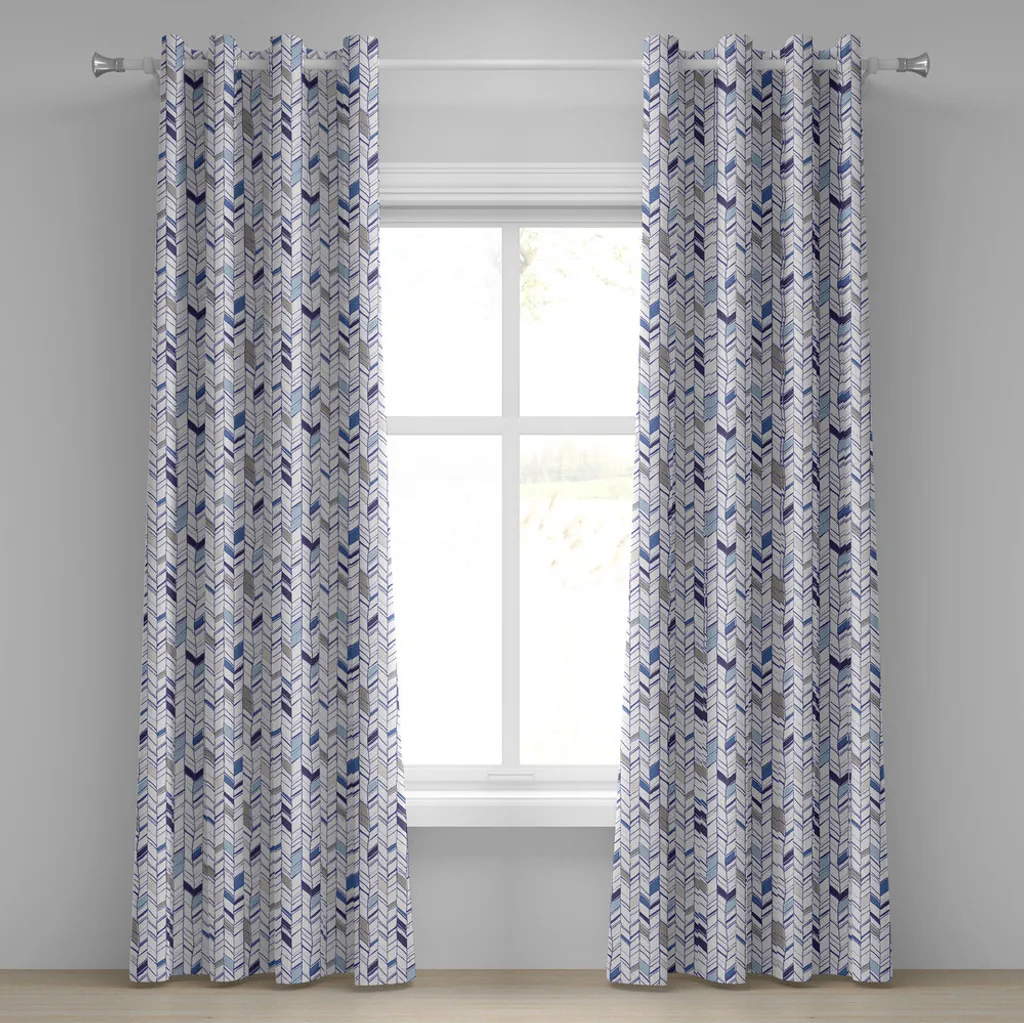 Offerta Tenda ABAKUHAUS 280x175 Zigzag Viola Blu Bianco Boho