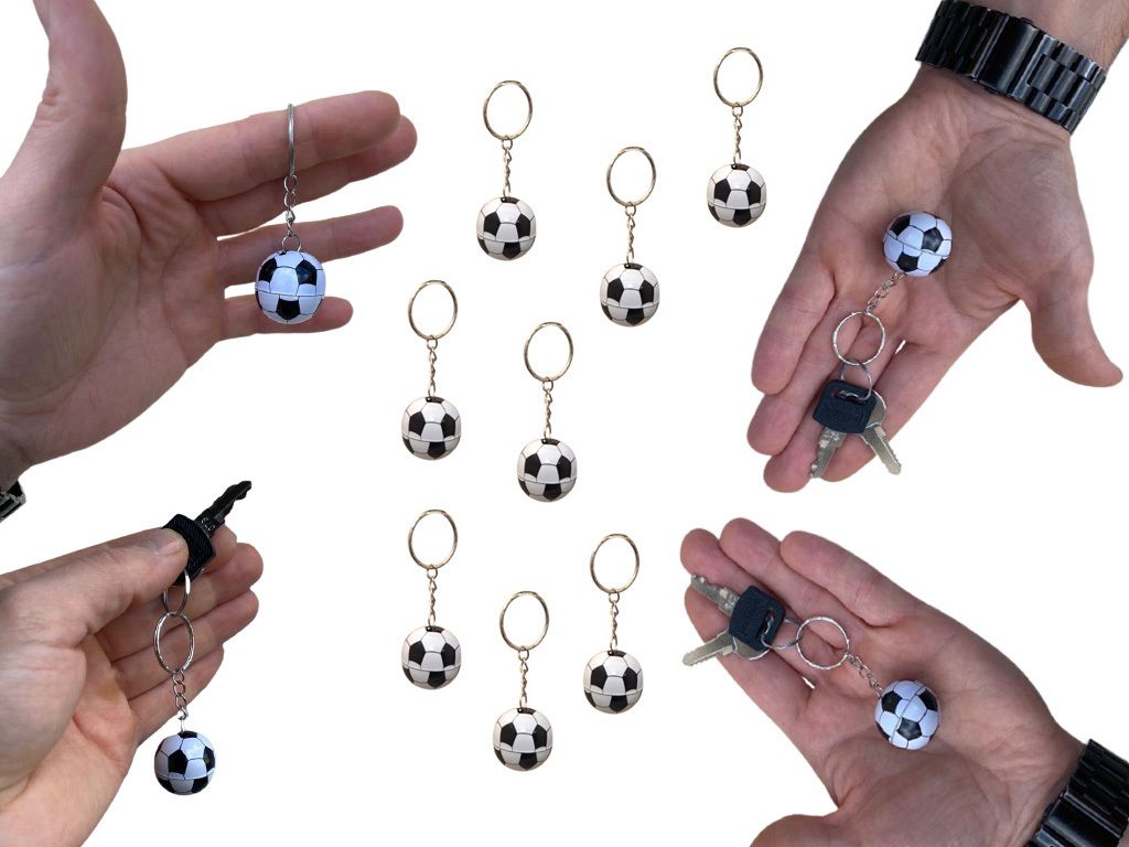 jameitop®  12 Stück Fussball Schlüsselanhänger Ball Produktbild 