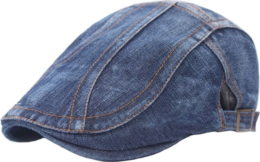 Sommer Stilvolle Denim Duckbill Cap Mode Bequeme Einstellbar Duckbill Kappe für Damen und Herren, Style 1, Größe: 55-60 cm, Farbe: Dunkelblau