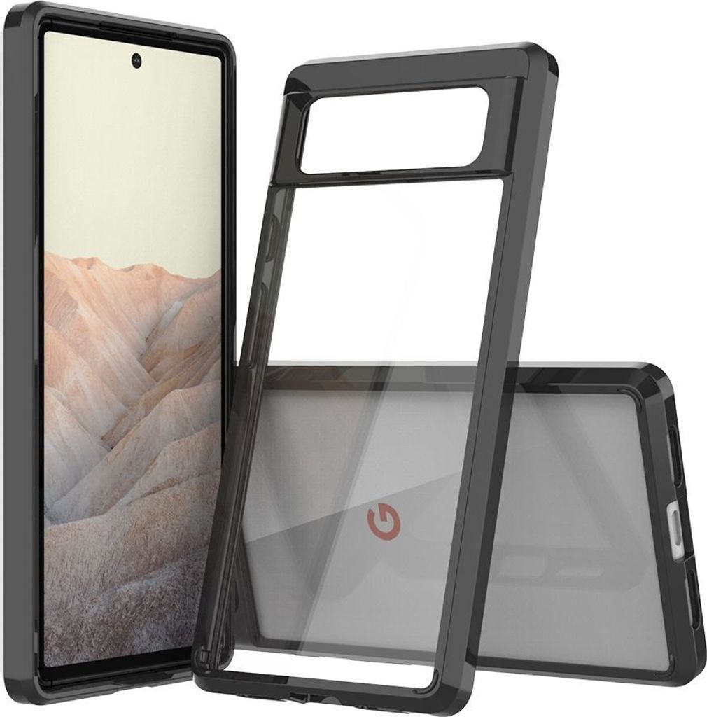 Mobigear Crystal Google Pixel 6 Hülle Hardcase Backcover - Schwarz