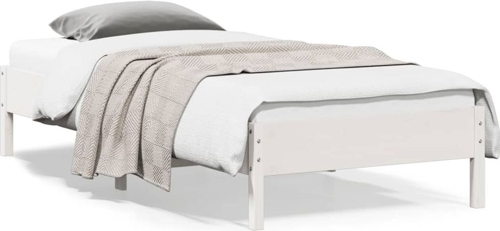 Maison Exclusive - Massivholzbett ohne Matratze Weiß 90x200 cm Kiefernholz