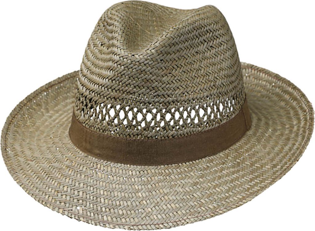 Fiebig Strohhut Fedora mit breiter Krempe und Ripsband Produktbild 