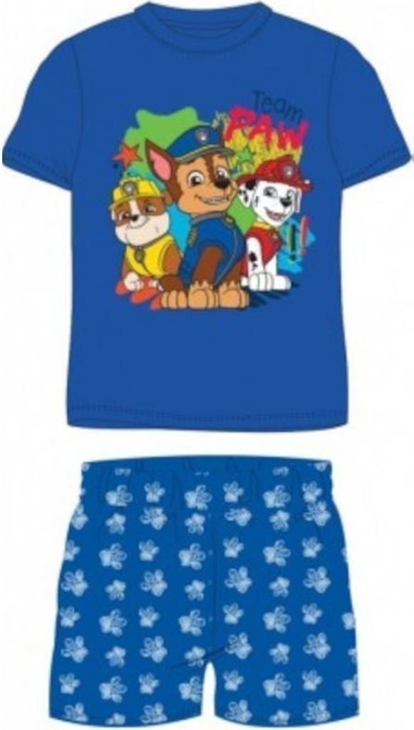 Jungen-Pyjama PAW Patrol „TeamPaw“ kurz | Blau & Grau-Grün | blau,128