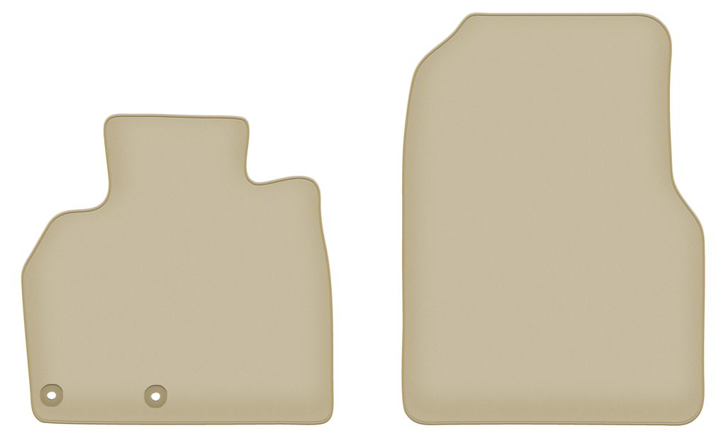 Velours-Fußmatten Vorne PREMIUM beige passend für Renault Espace IV (2002-2014, Minivan) – mit Befestigungen – passgenau