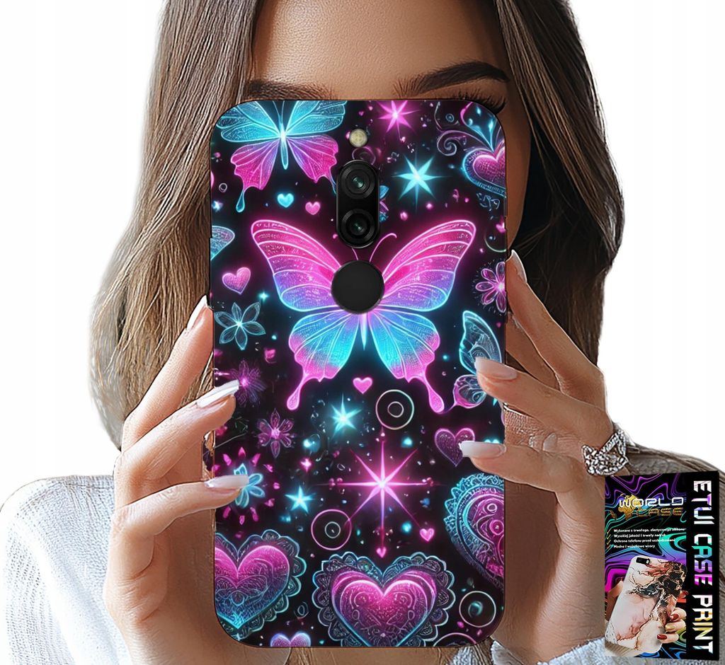 Fall Für Xiaomi Redmi 8 - Bunte Schmetterling Herz Mode Designs Fall
