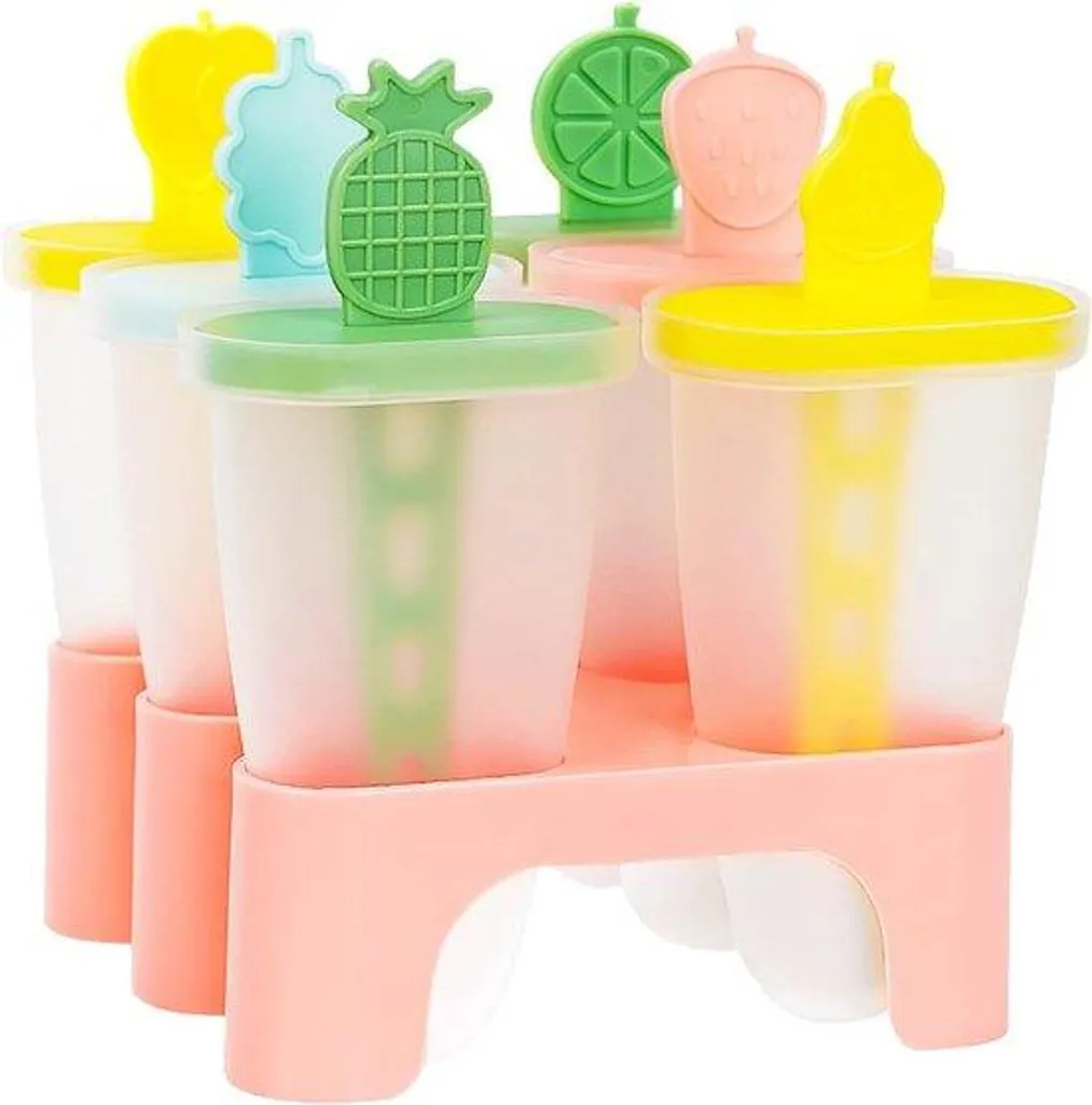 Lot de 6 moules à glace en polypropylène haute qualité avec tiges