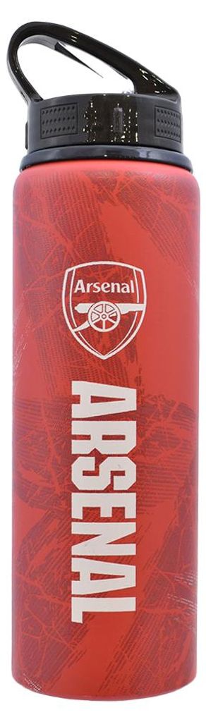 Arsenal FC - Wasserflasche, Hochauflösend, Aluminium TA13406 (26 cm x 7 cm) (Rot/Weiß)