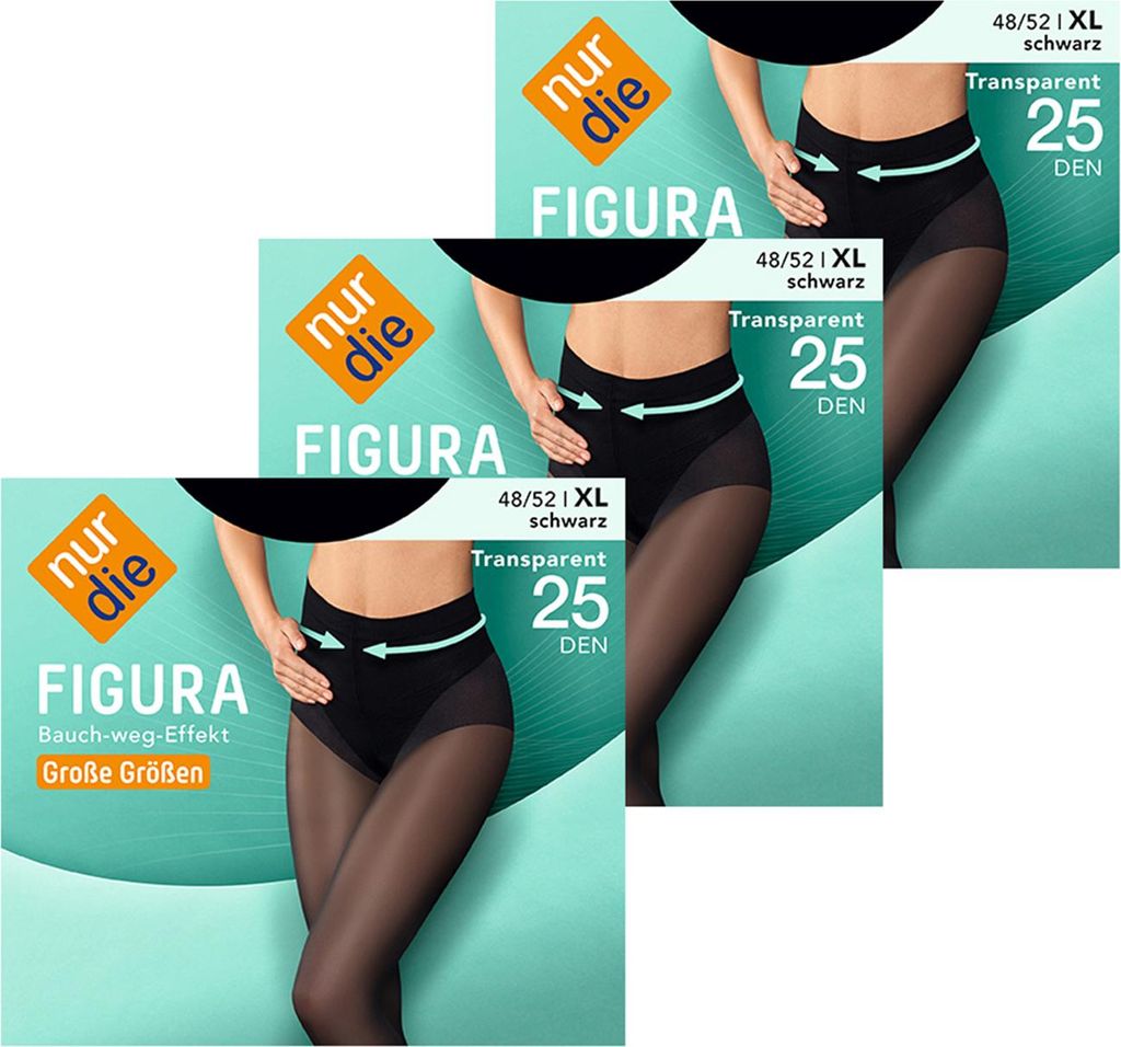 NUR DIE 3-Pack Feinstrumpfhose Figura Große Größen 25 DEN - Produktbild 