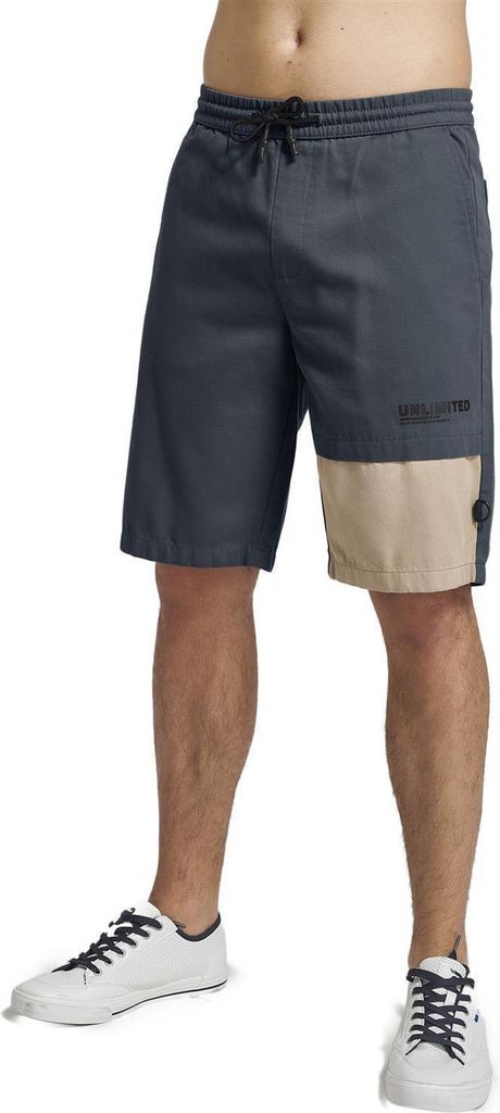 THE PEOPLE REP. Herren moderne Freizeitshorts/ Chinoshorts aus Canvas-Baumwolle, Dunkelblau / Beige, Gr. L (50)