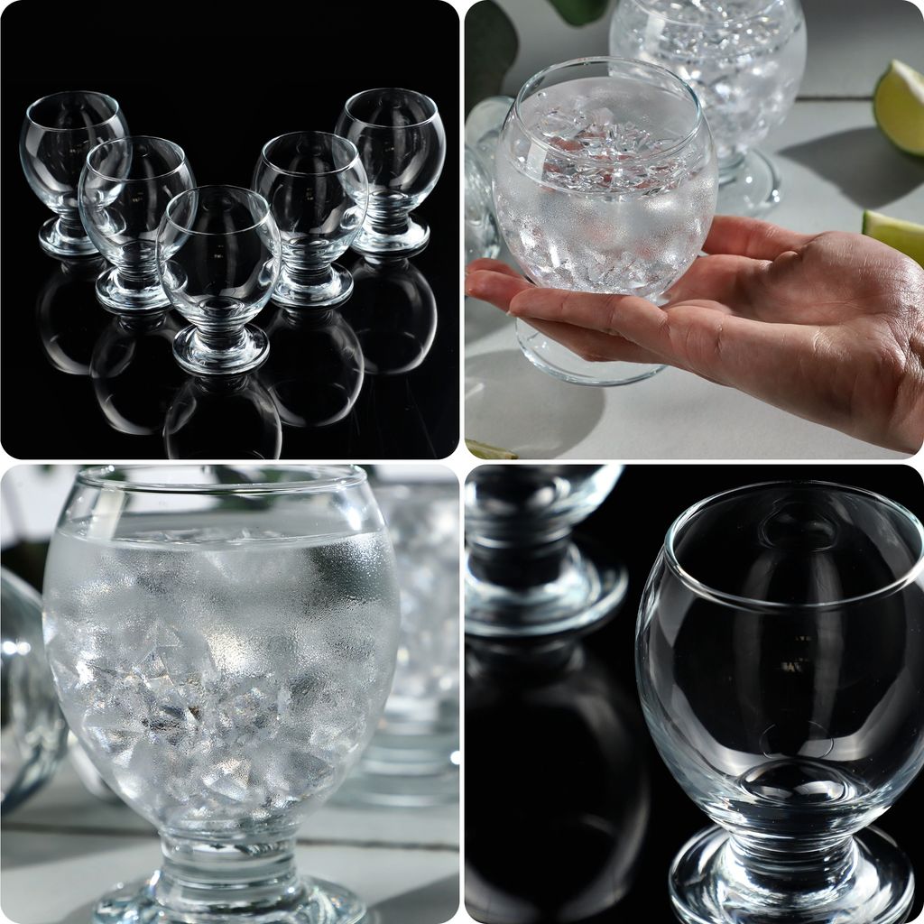 Eleganti bicchieri in vetro da 260 ml, in set da 6 pezzi, per acqua