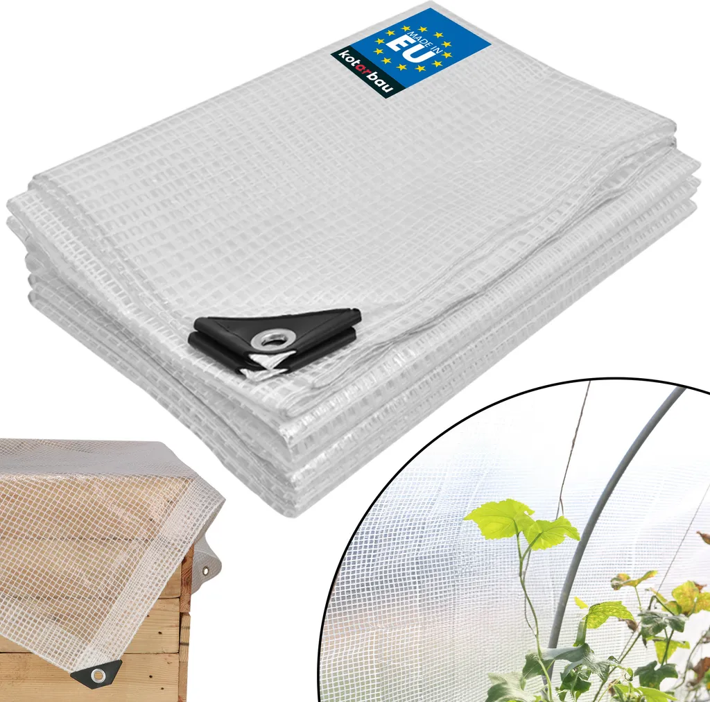 Bâche Transparente Renforcée 120g/m2 4x6 m - Anti-UV avec Œillets Métal