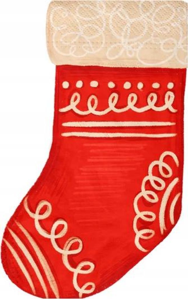 Weihnachtsservietten SOCKEN Weihnachtssocken 20,6x33cm 10St.