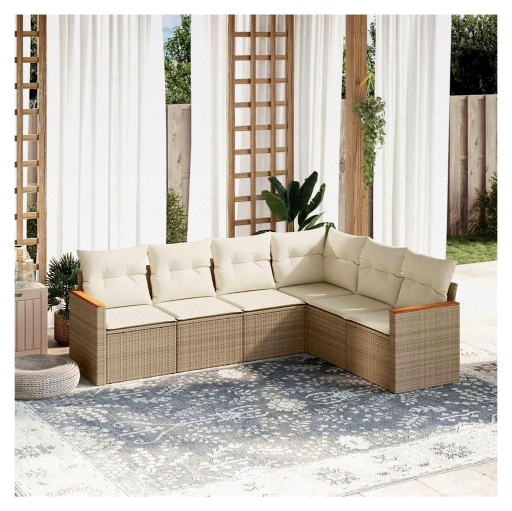 Gartenlounge für den Balkon mit Stauraum, Rattan Sofa, Ecklounge, klein, Outdoor Sitzecke, Loungemöbel, Gartensofa, Ecksofa, Balkonmöbel, Rattan...