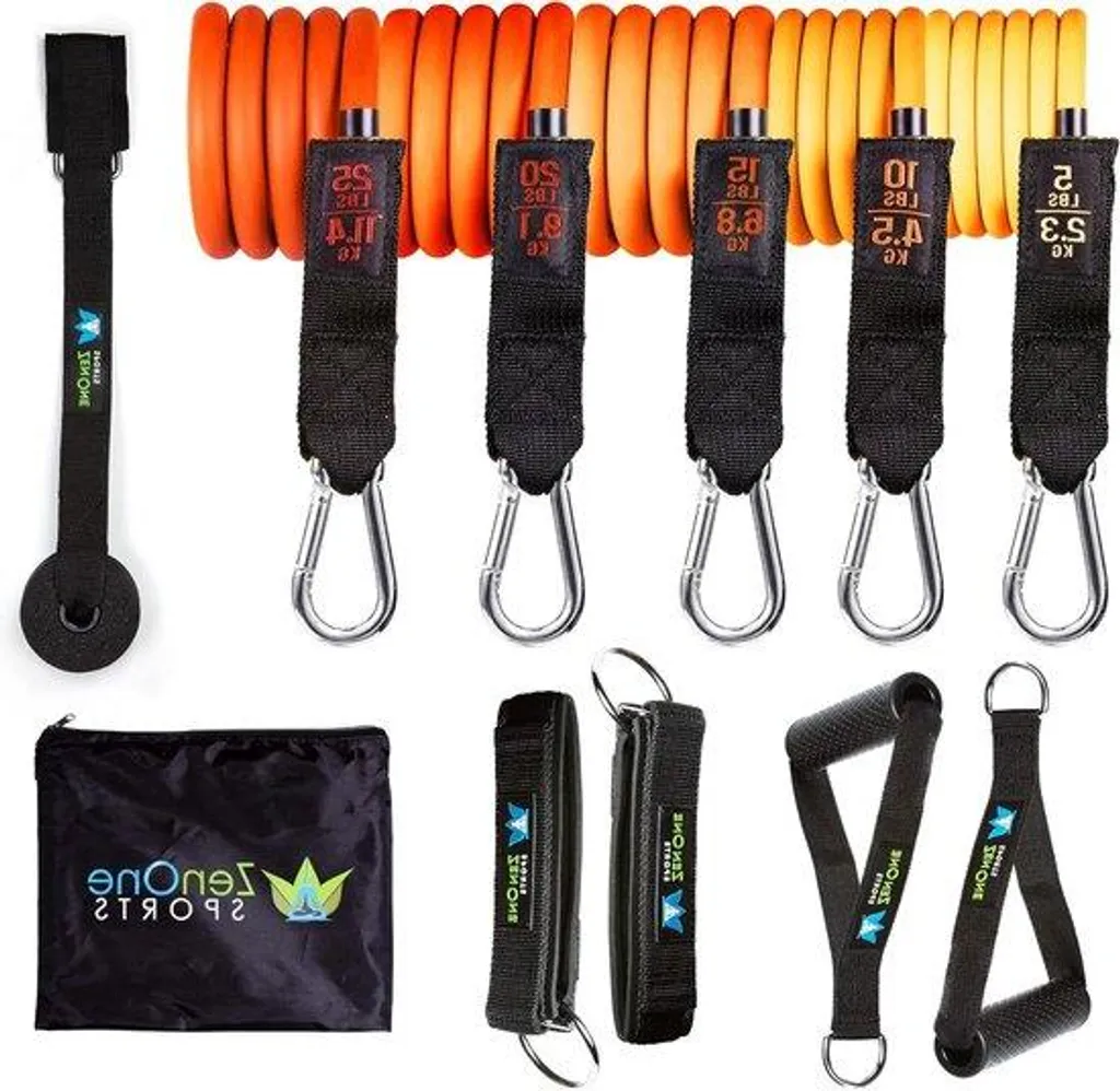 Kit de bandes de résistance 5 pièces avec ancrage de porte pour fitness