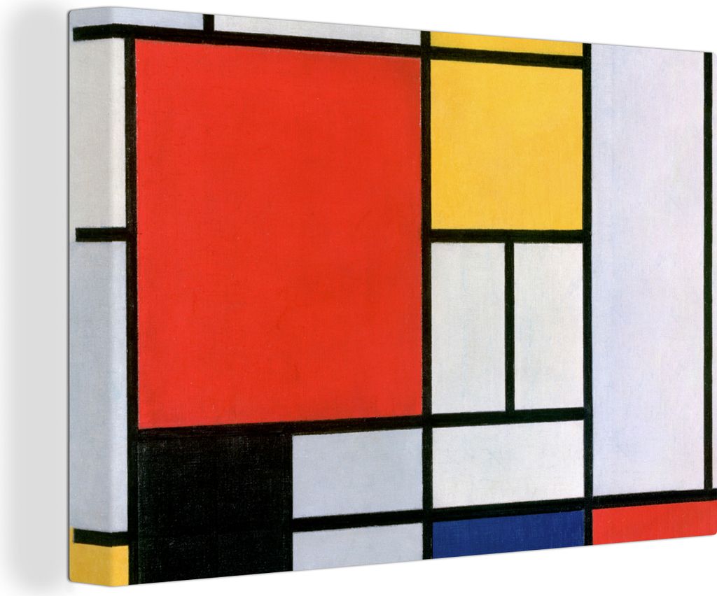 OneMillionCanvasses - Leinwandbilder - 150x100 cm, Kunst - Mondrian - Alte Meister, Wandbilder Kunstdruck Wanddekoration - Foto auf Leinwand - Ge...