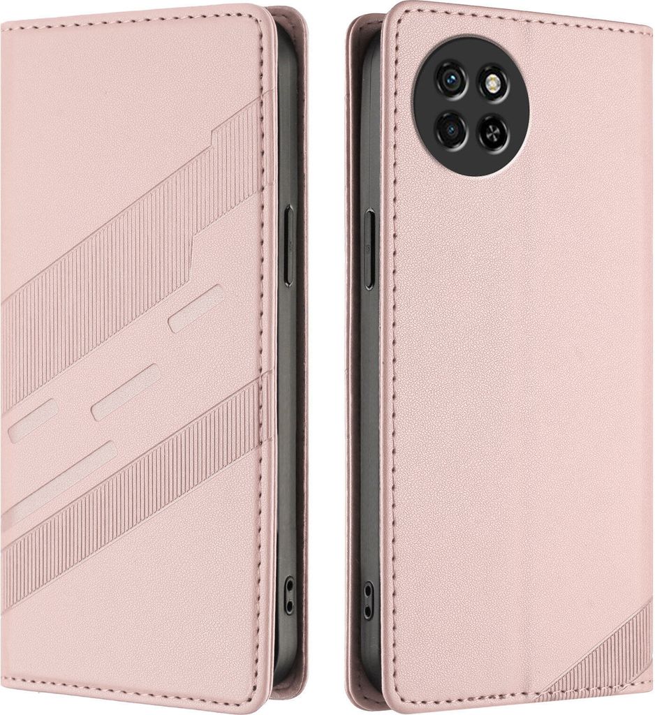 Hülle für itel S23, Kunstleder Brieftaschen Handyhülle mit Kartenfach und Standfunktion Pink