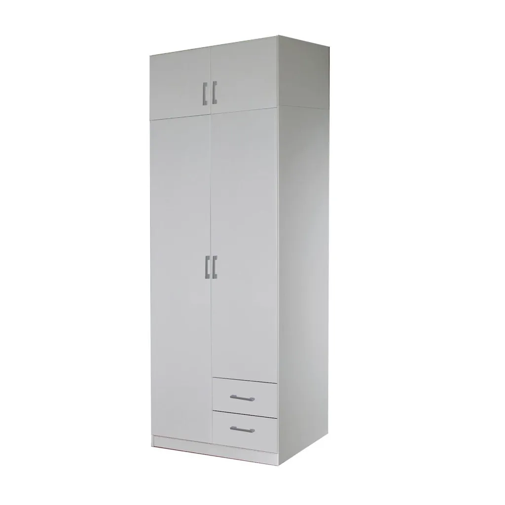 Armoire de chambre blanche 2 portes ESO 21521 - Meuble de rangement chic