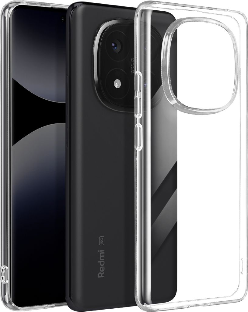 Mayaxess, Hülle für Xiaomi Redmi Note 14 Pro und 14 Pro Plus Flexible Silikon, Transparent