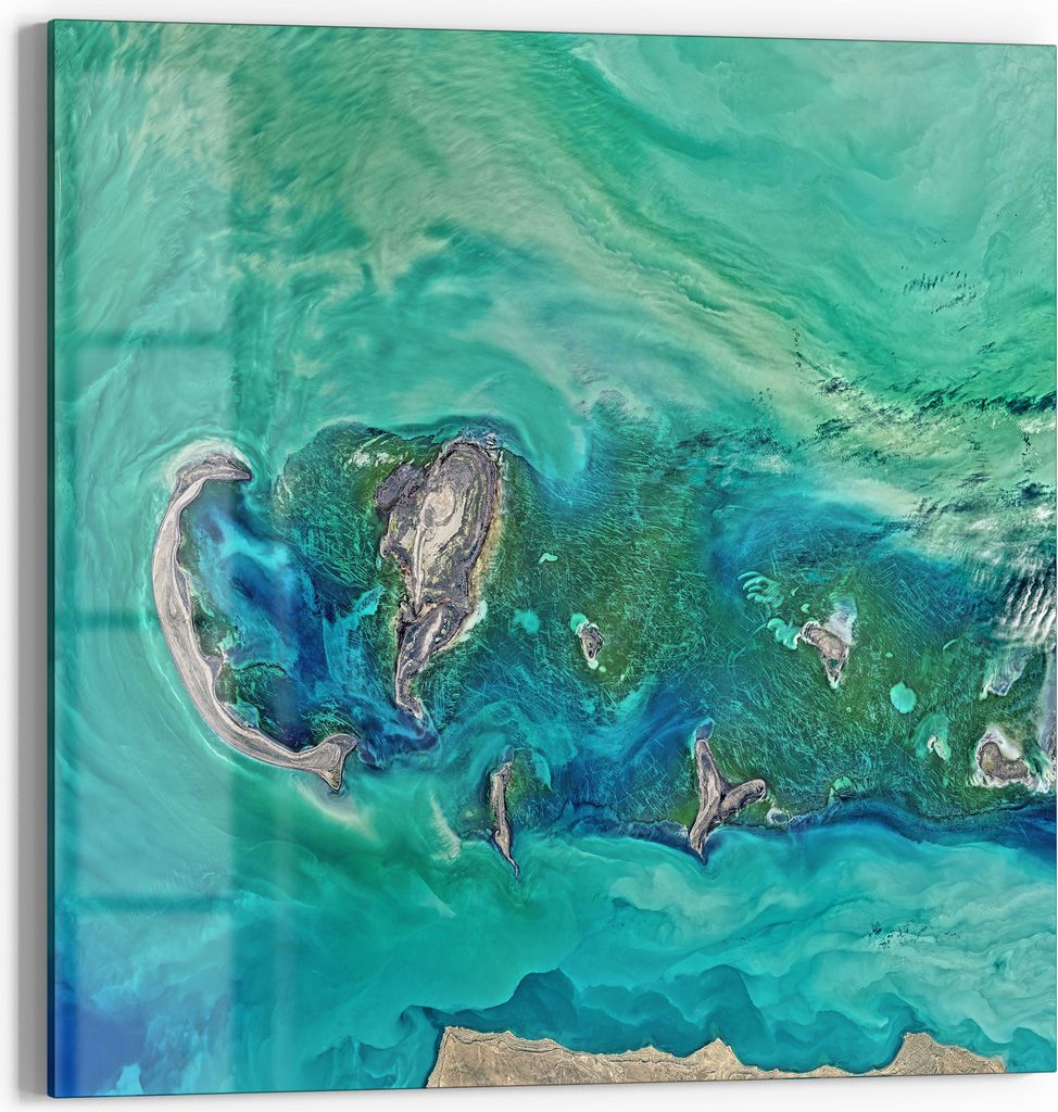 DEQORI Glasbild Echtglas 30x30 cm 'Herz der See' Wandbild Produktbild 