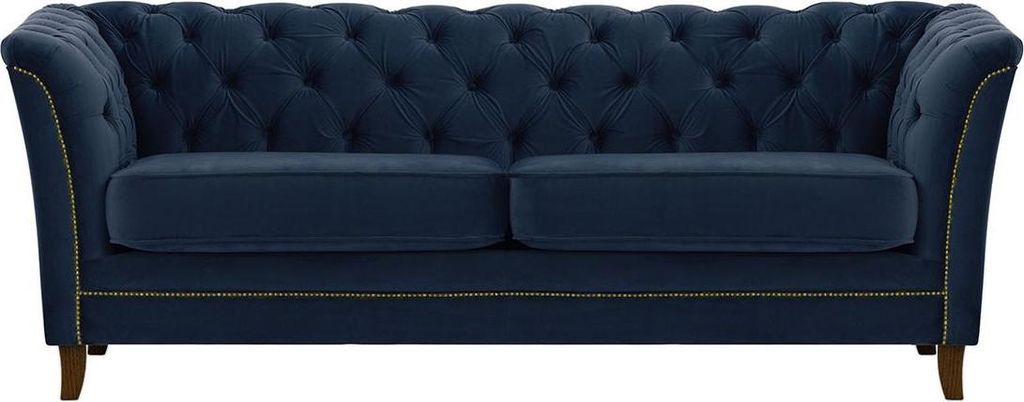 Dreisitzer-Sofa Karin-Velluto 11-dunkle Eiche-rustikales Gold