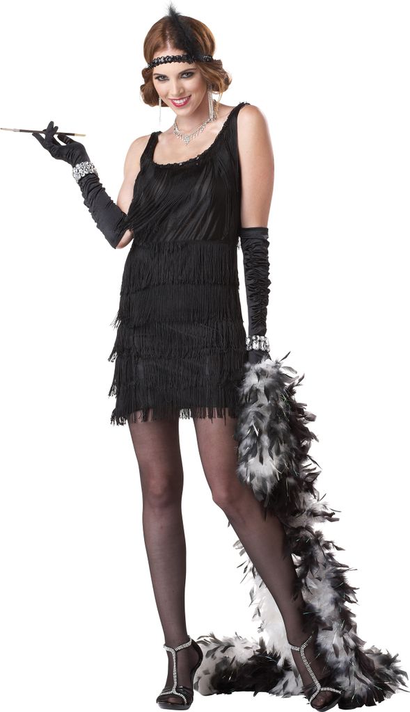 Charleston Flapper-Damenkostüm Plus Size schwarz - XXL (46/48)