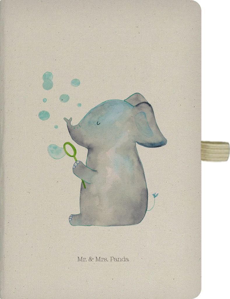 Mr. & Mrs. Panda Journal Elefant Seifenblasen - Transparent - Geschenk, Elefanten, Tagebuch, Heimat, notizbuch, A5, Reisetagebuch, Lustige Sprüche...