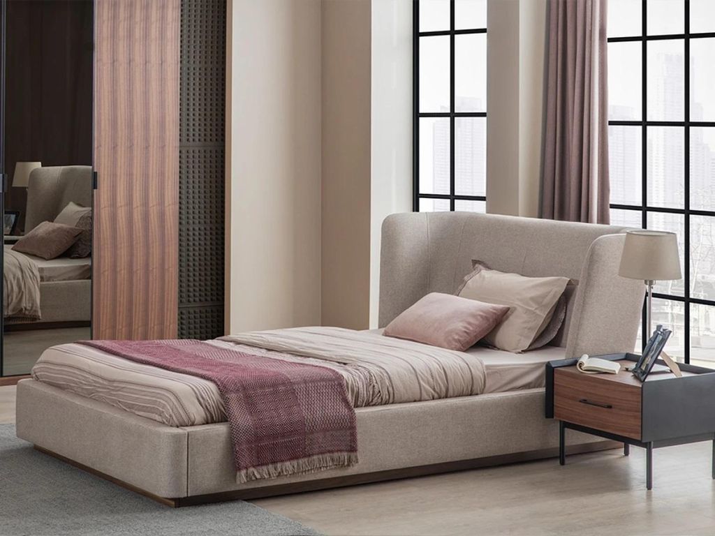 Modern Komplett Bett Luxus Nachttisch Schlafzimmer Set 2tlg Holz Möbel