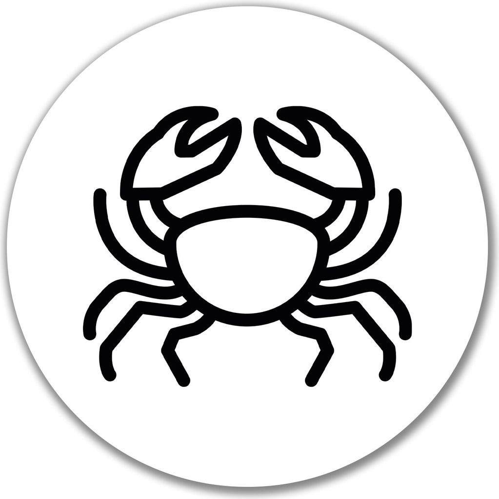 Huuraa Aufkleber Krebs Sternzeichen Symbol 10cm rund Sticker Geschenkidee