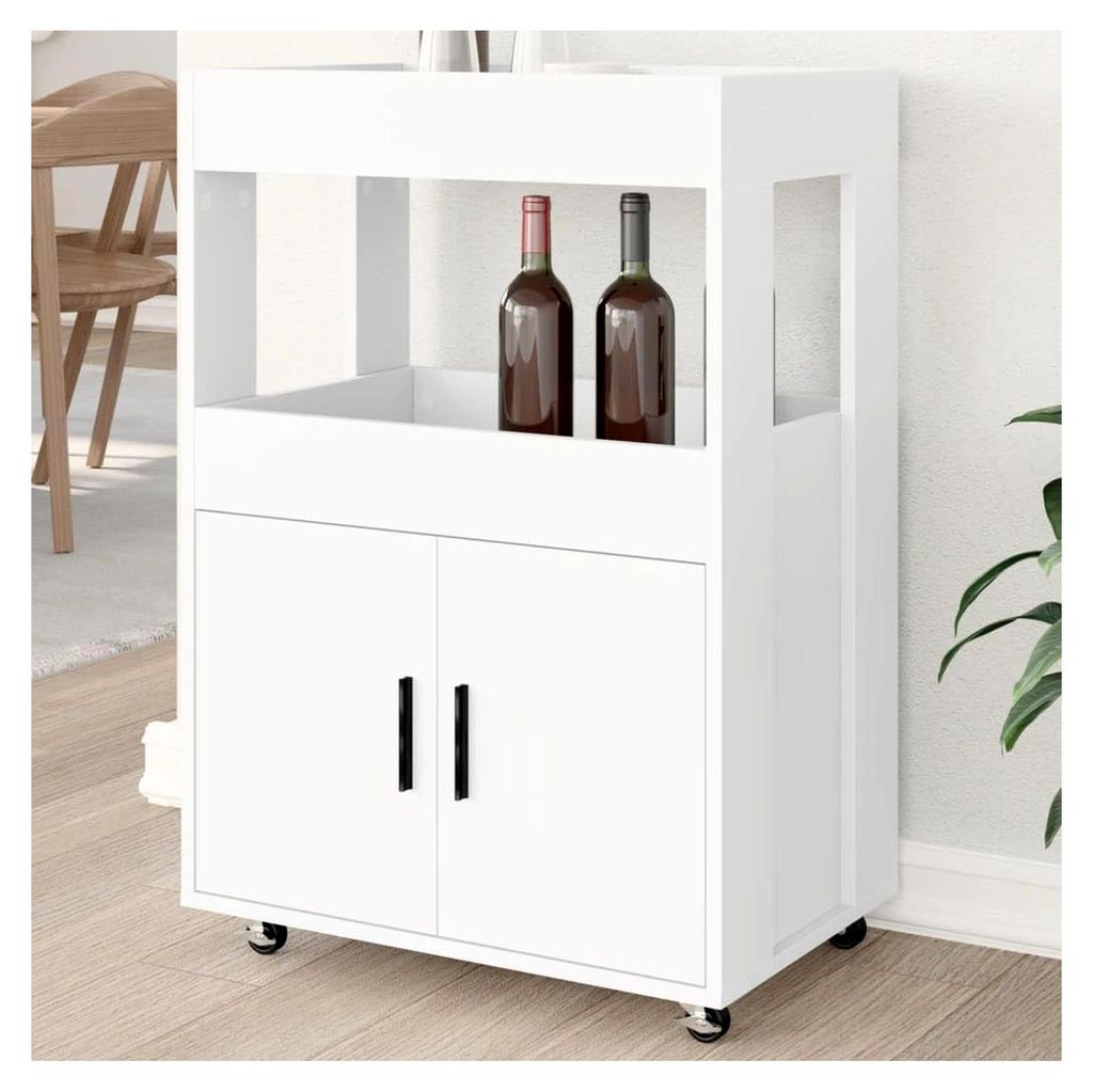 Barwagen Weiß 60x39,5x89cm Holzwerkstoff