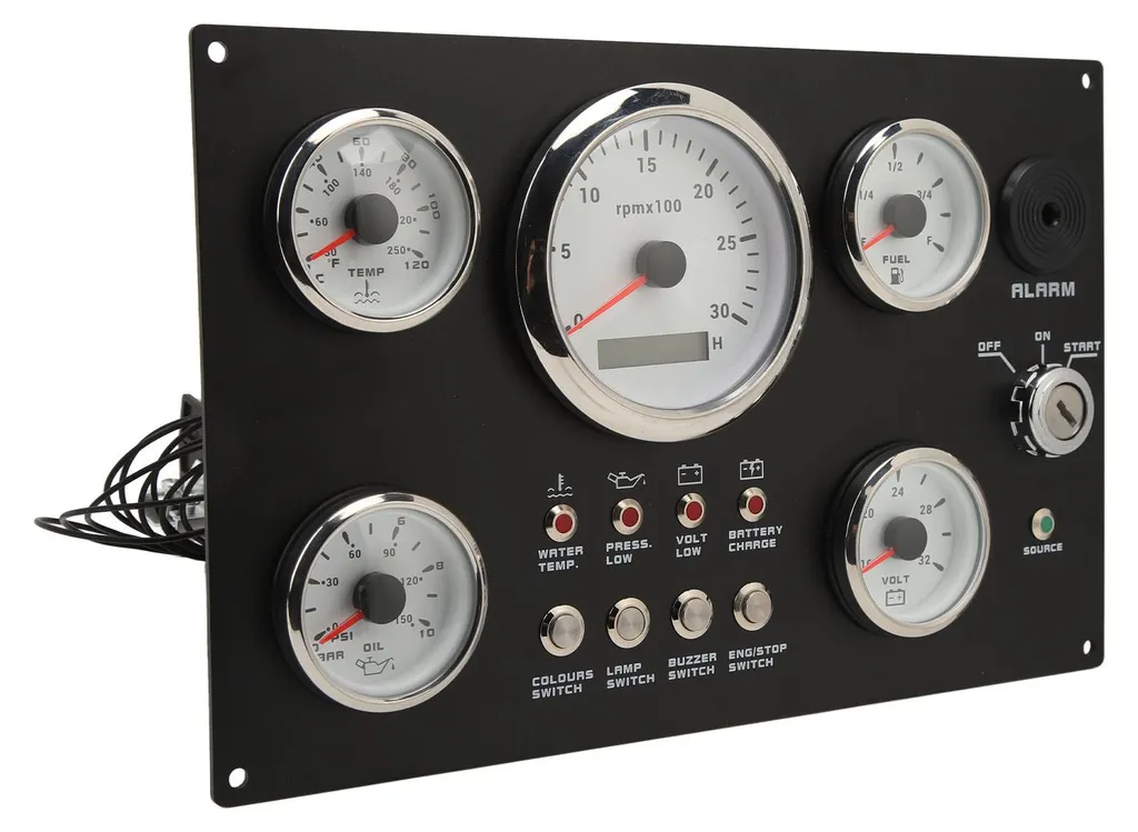 Tableau de bord moteur pour bateau et yacht 24V surveillance 3000 tr/min