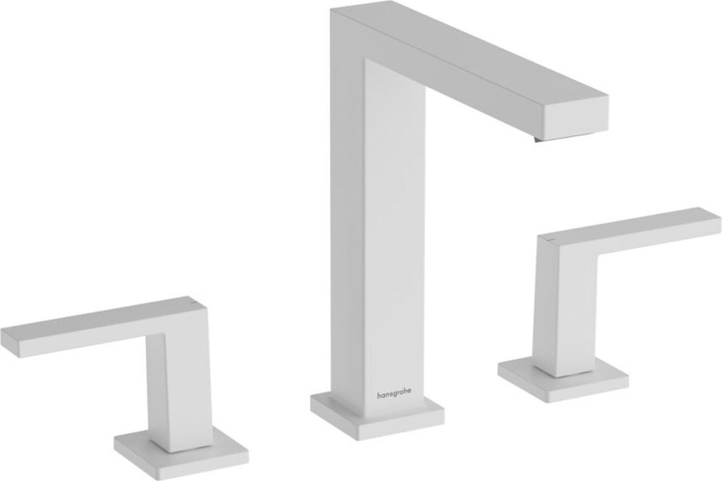 hansgrohe Tecturis E Waschtischarmatur 150, 3-Loch, mit Push-Open Ablaufgarnitur, Ausladung 158mm, EcoSmart+, 73030700