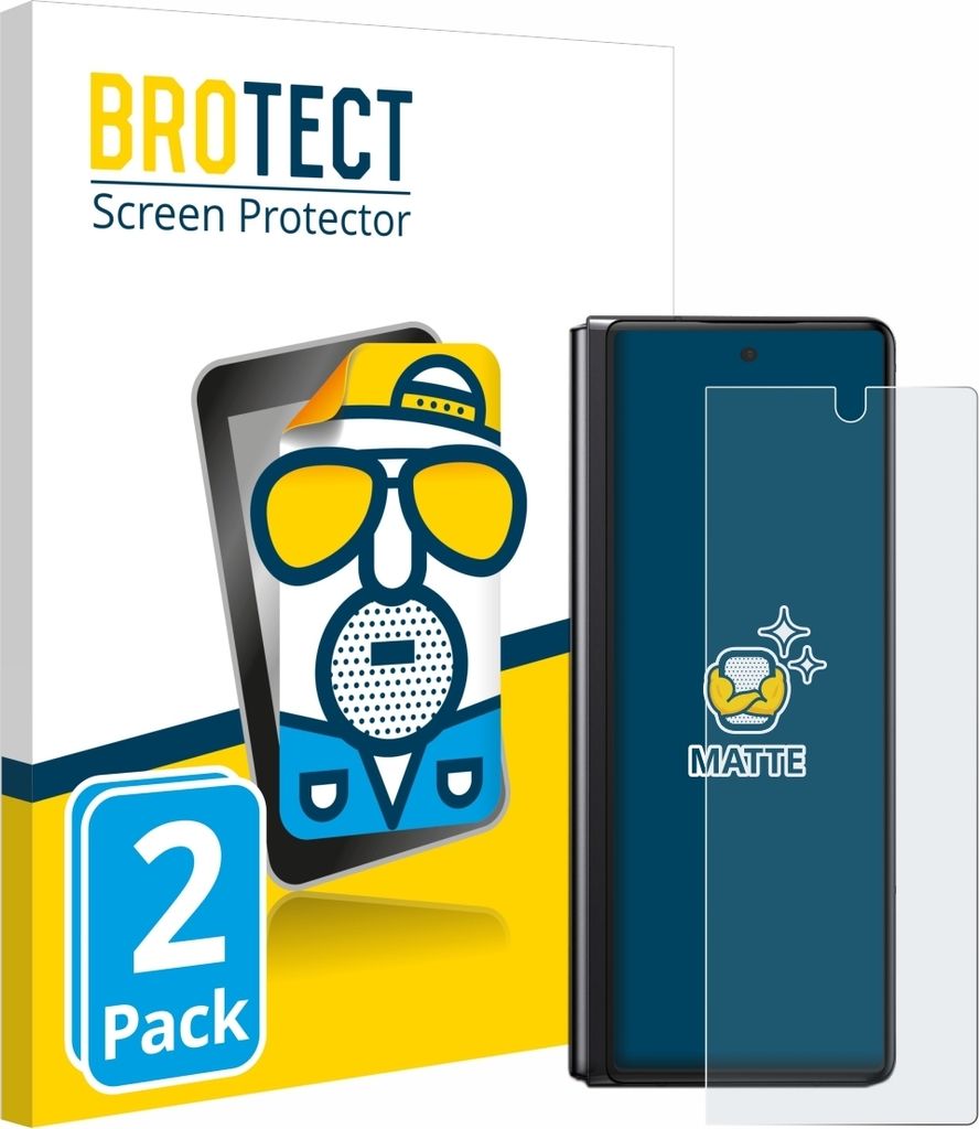 2x BROTECT Schutzfolie für Samsung Galaxy Z Fold 2 5G Displayschutz Displayschutzfolie Folie Matt Entspiegelungsfolie