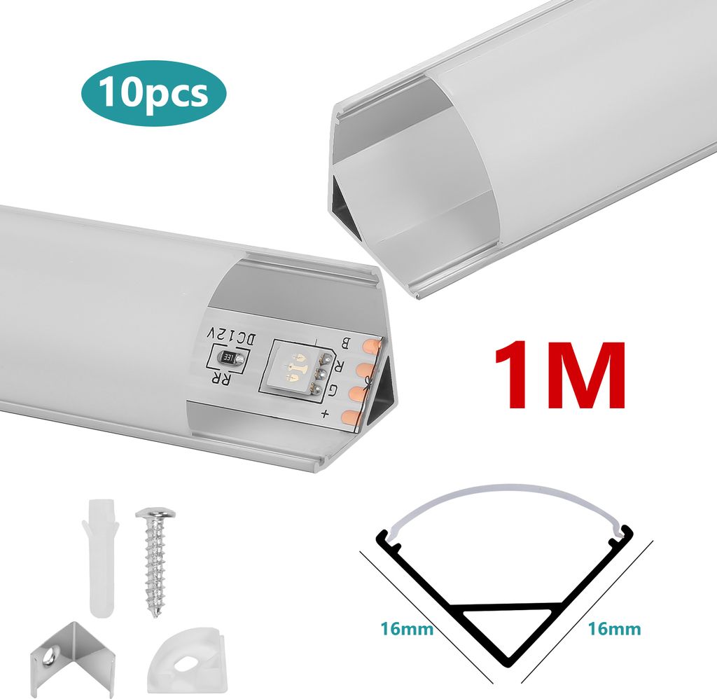 Clanmacy 10x1m LED profilo in alluminio guida profilo in Immagine del prodotto 