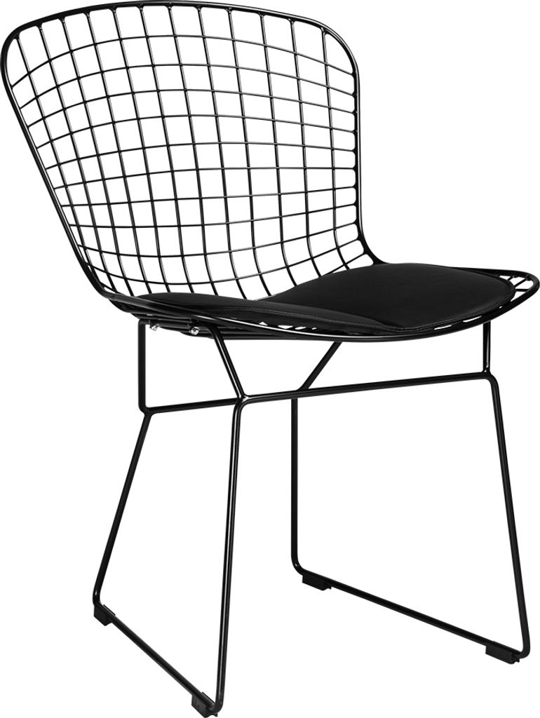Stuhl NET SOFT Chrom – Schwarzes Kissen, Metall