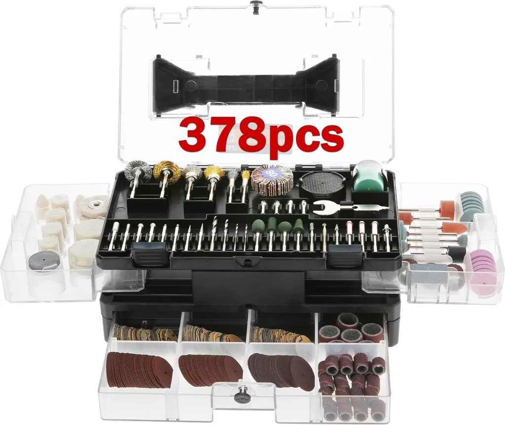 Coffret d'accessoires multifonctions pour outil rotatif de 378 pièces