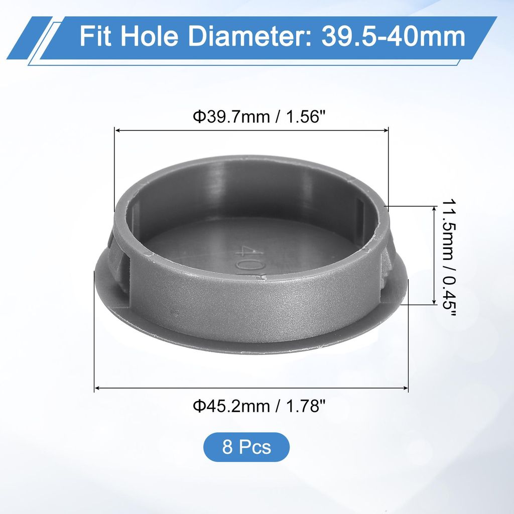 8 Stš¹ck 40mm (1-9/16") Abdeckkappen fš¹r Bohrl?cher, Nylon Blindstopfen Abdeckstopfen grau, runde Schnappverschluss Bohrungen fš¹r Bohrl?che...