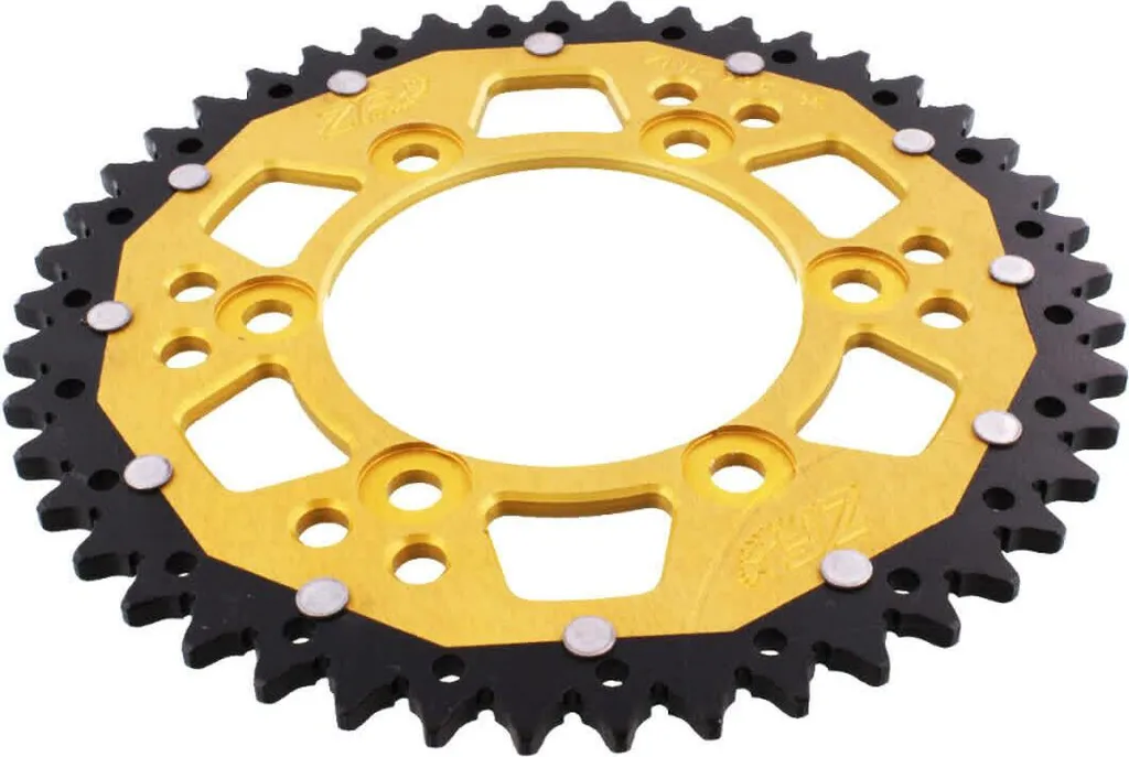 Couronne pignon ZF 45 dents pas 520 noir et or pour transmission Ducati