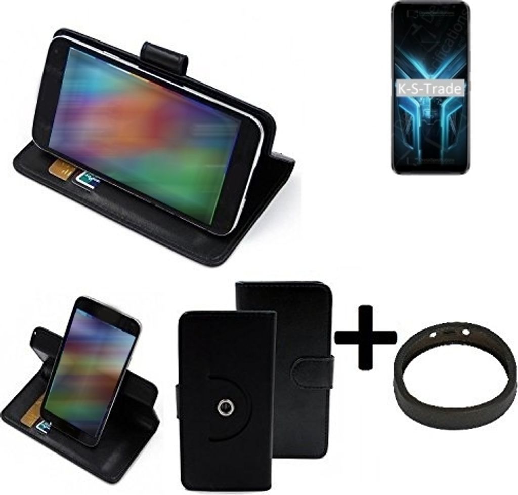 K-S-Trade Case Schutz Hülle kompatibel mit ZTE Blade V2020 5G + Bumper Handy Hülle Flipcase Smartphone Cover Handy Schutz Tasche Walletcase schwarz