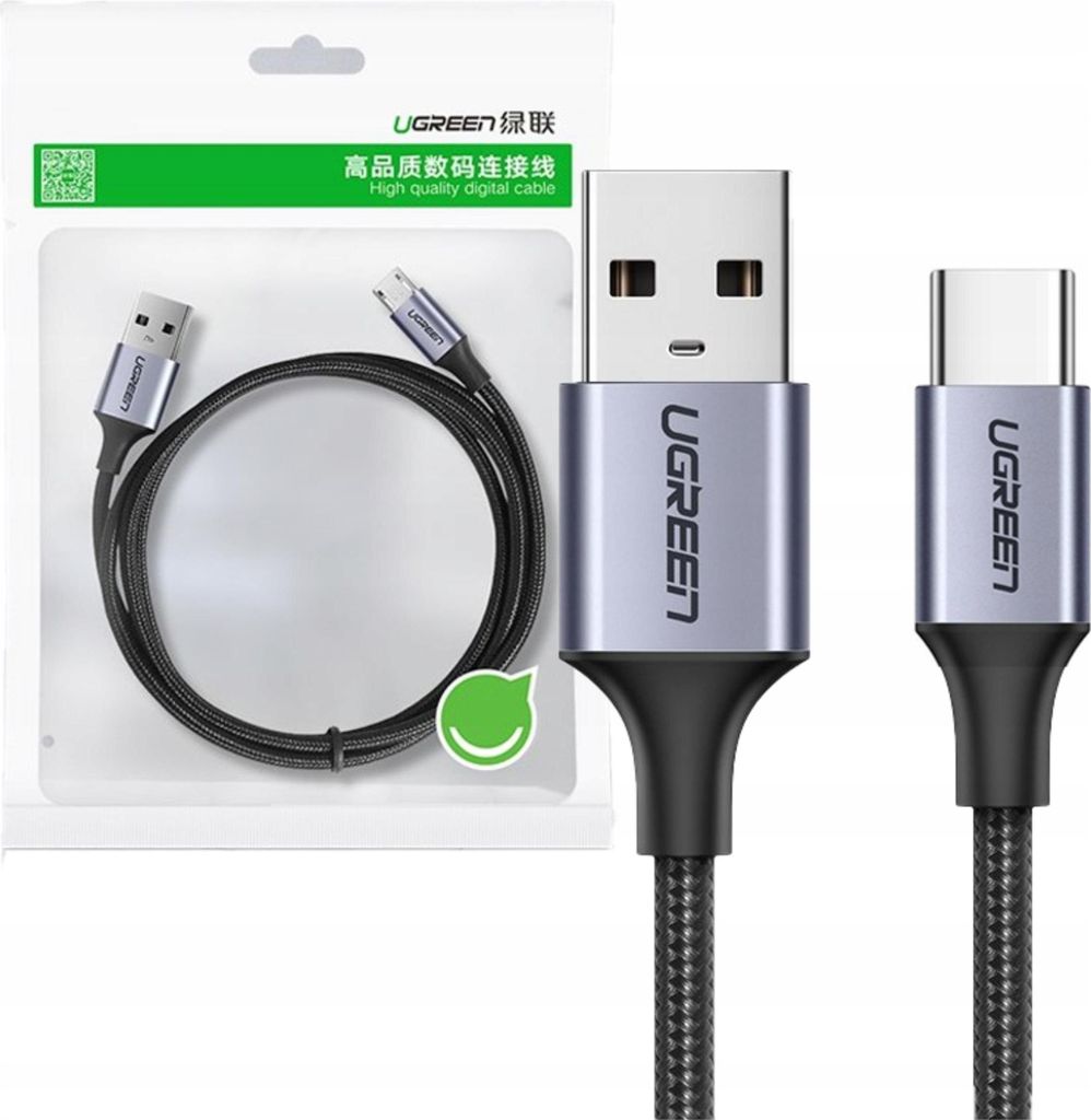 Câble Usb vers Usb-C Qc3.0 Ugreen Us288 0.5M avec prise en Image du produit 