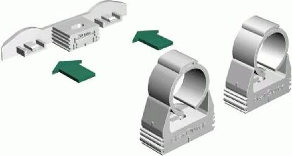 Plaque murale duo starQuick 0855000 pour aligner 2 tubes blancs