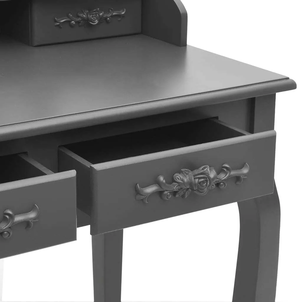 Table de Maquillage Grise avec Siège Confortable pour Routine Beauté - 6
