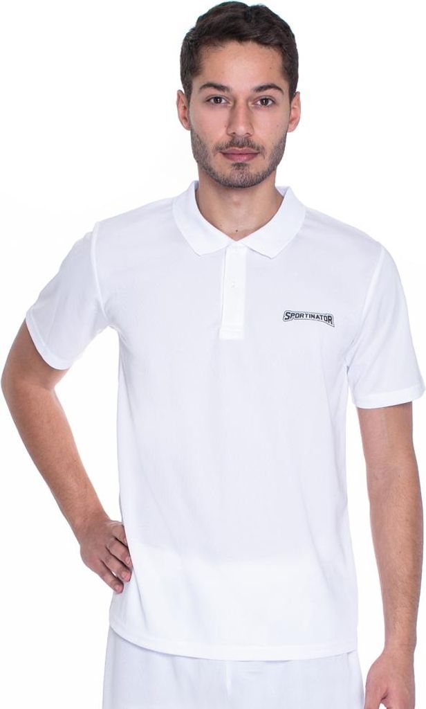 M STR-20|SPORTINATOR Essentials Herren Training Polo-Shirt weiß