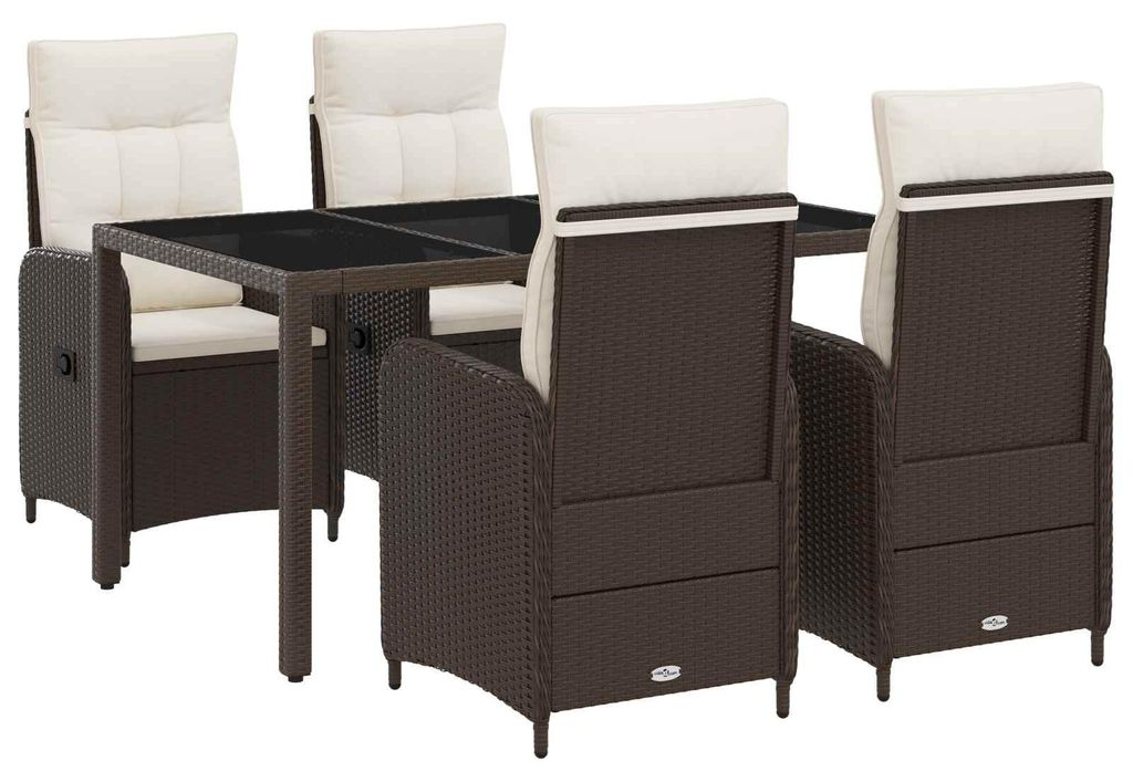 "2026 Moderne"Outdoortisch-Set elegante - Outdoor-Esszimmer-Set/Gartenmöbel Set - 5 pcs PE Rattan und pulverbeschichteter Stahl - Gartensofas Best...