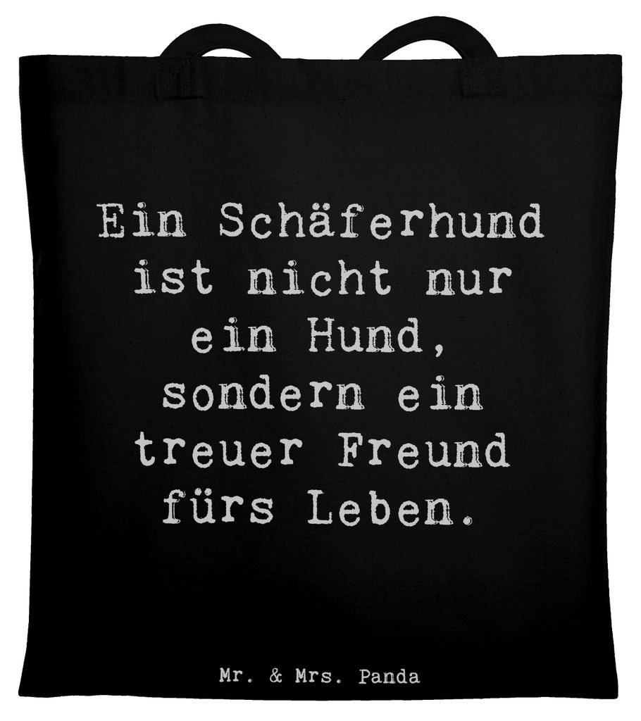 Mr. & Mrs. Panda Tote Bag Spruch Schäferhund Freund - Schwarz - Geschenk, Hunderasse, Familienhund, Tasche, Beutel, Jutebeutel, bretonische, treue...