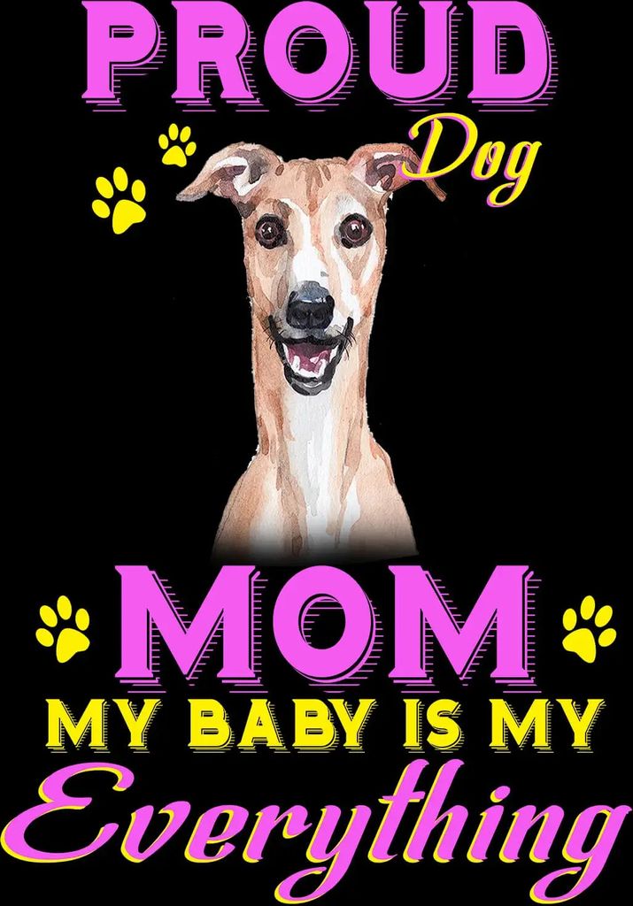 Damen Grafik T-Shirt V-Ausschnitt Stolzer Tag - Whippet-Hundemama - mein Baby ist mein Ein und Alles – Proud Day - Whippet Dog Mom - My Baby Is My