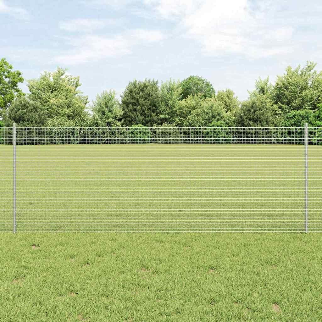 Maison Exclusive - Zaun mit Pfosten Silber 0,8 x 25 m Stahl