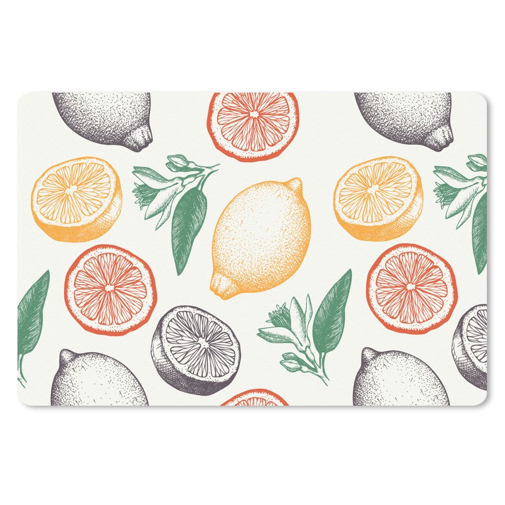 MuchoWow Mauspad Mousepad Obst - Vintage - Küche - Muster 27x18 cm - Mousepads - Maus Mat - Pad - Mausunterlage - Büroartikel - Desk Matten