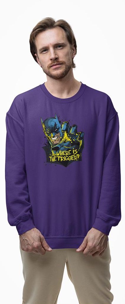 D&B Design Uni Pullover SWMO00016 Batman Lila-Größe XL